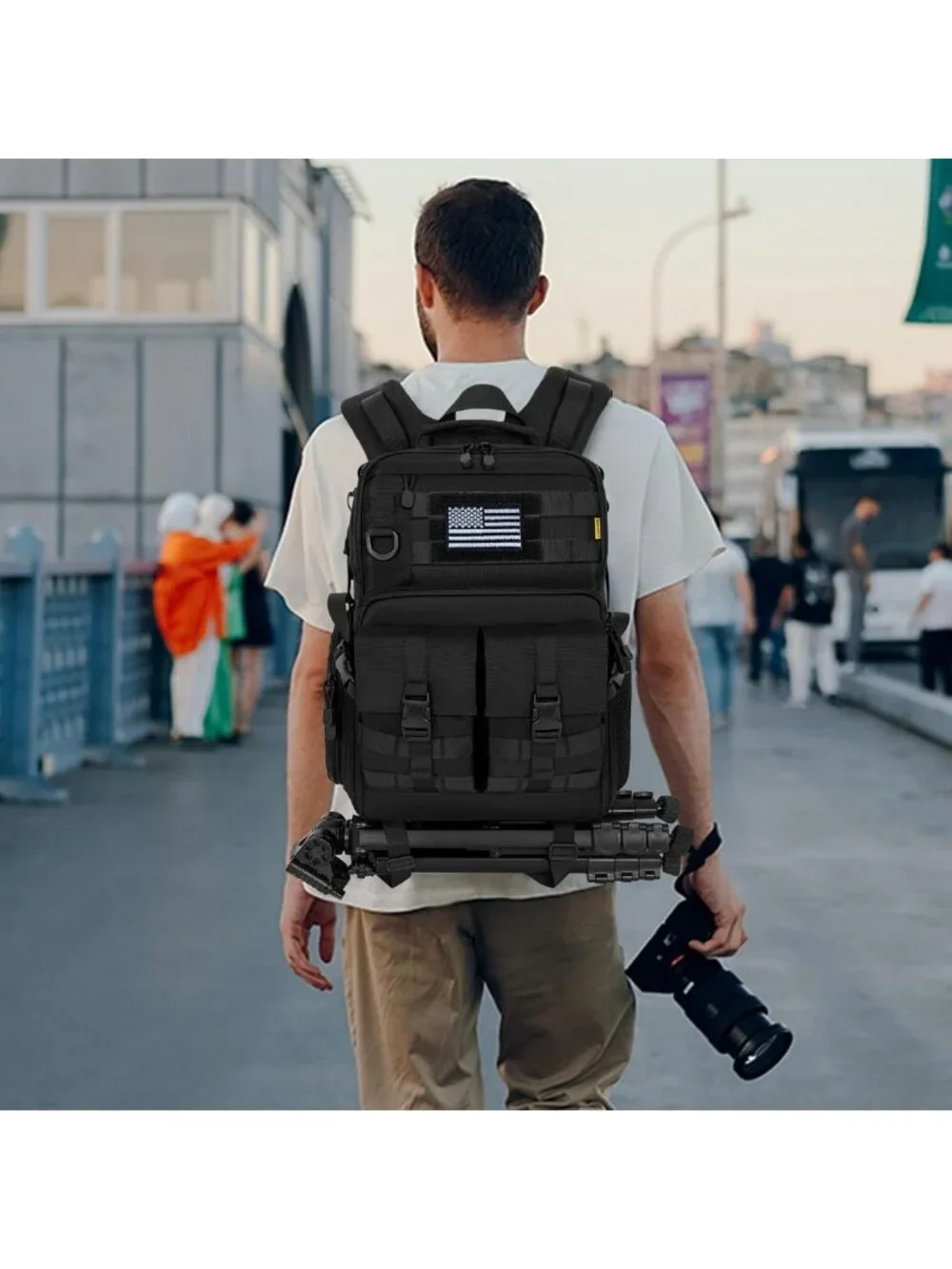 Tactical Camera Backpack for DSLR/SLR/Mirrorless - Durable, Spacious, Stylish